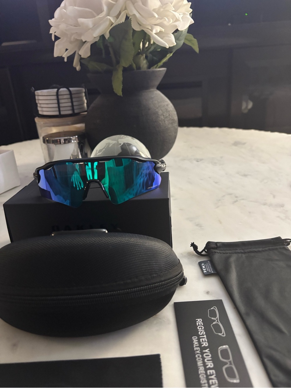 Oakley Sunglasses with Blue Green Mirrored Lenses